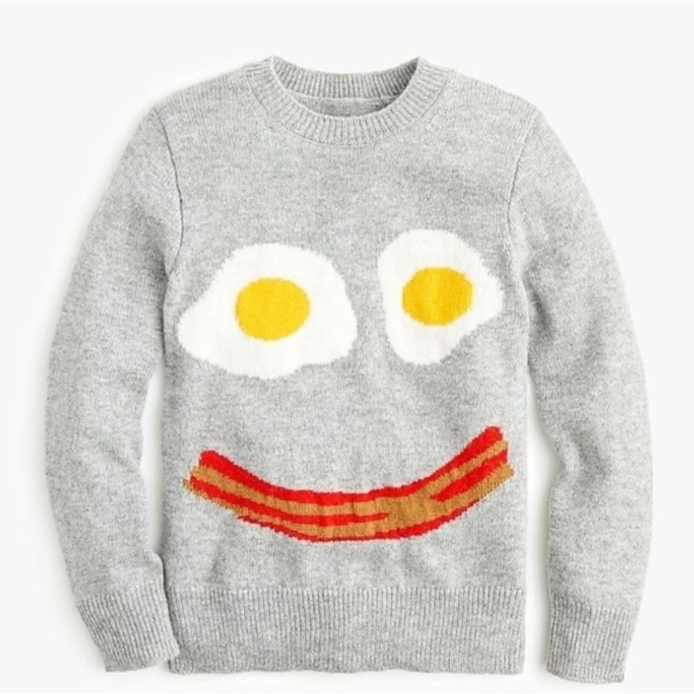 Crewcuts bacon and eggs sweater size small